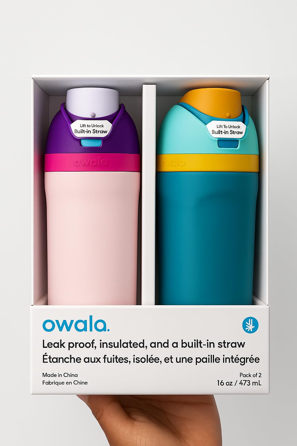 Owala Kids FreeSip Insulated Stainless Steel Water Bottle with